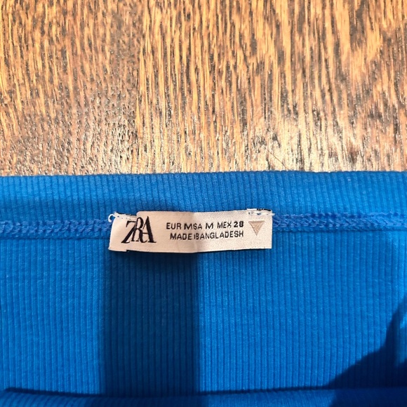 Blue Ribbed Crop Top - Picture 2 of 2